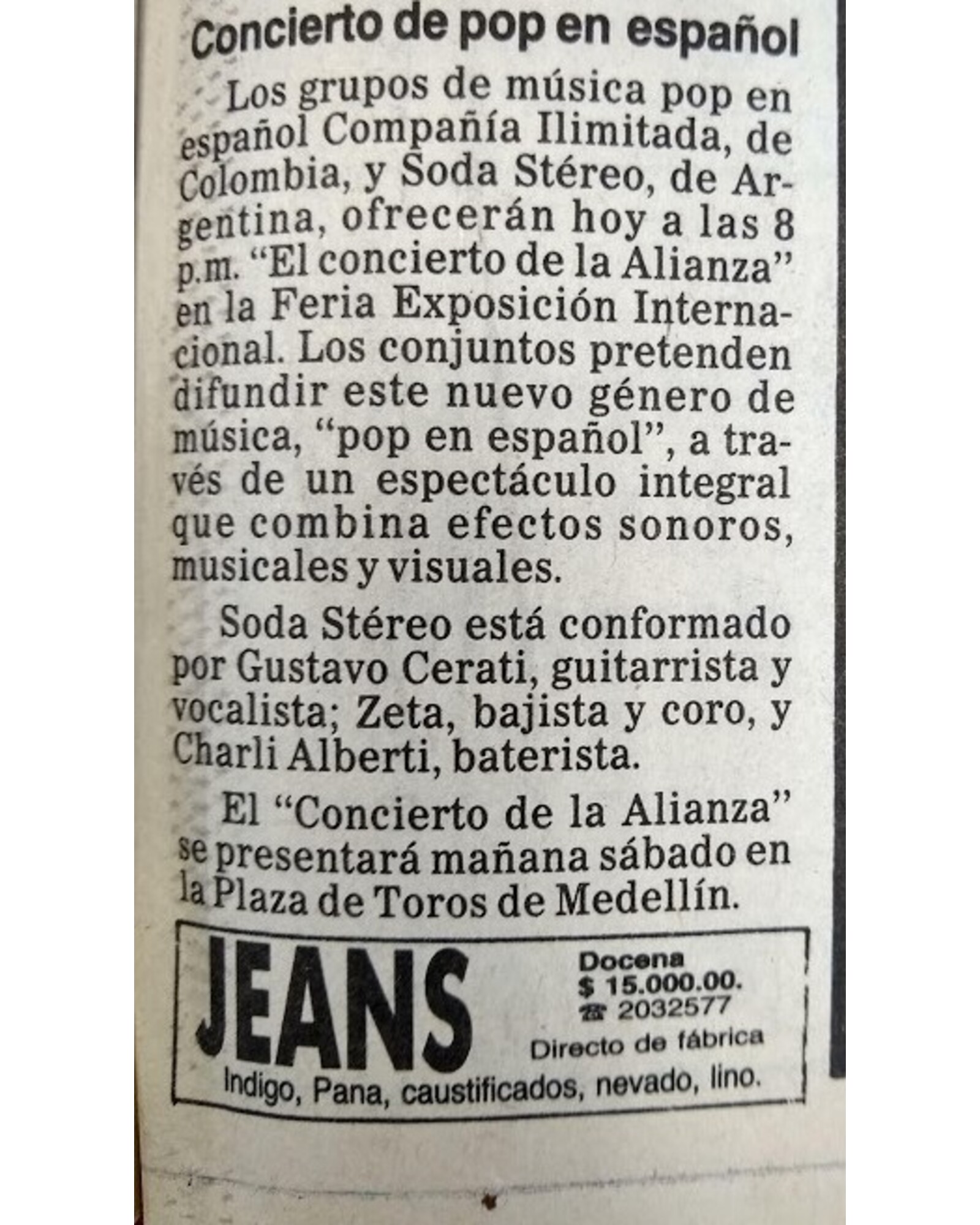 Concierto de Pop en Español