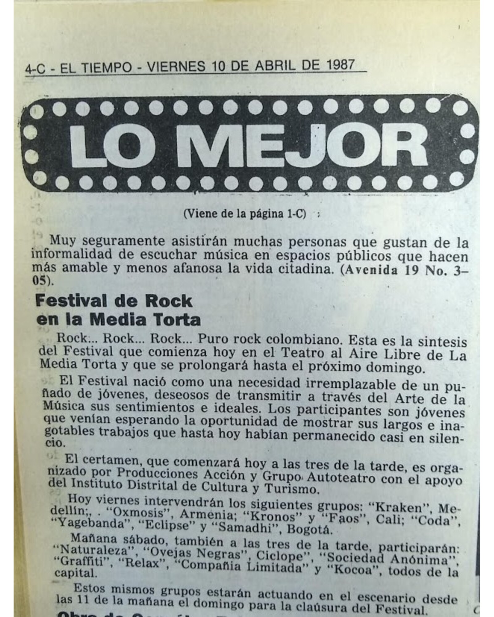 Festival de Rock en la Media Torta