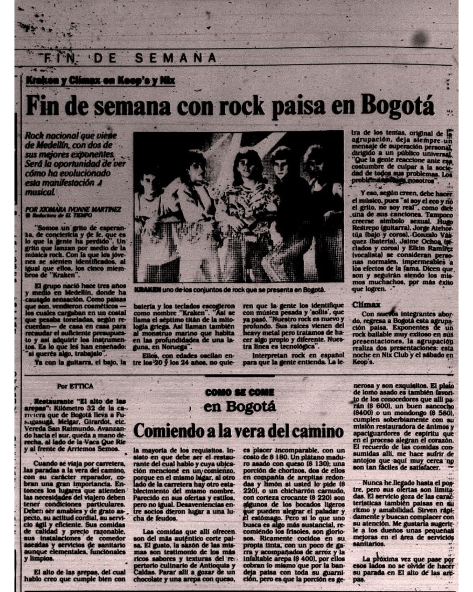 Fin de semana con rock paisa en Bogotá