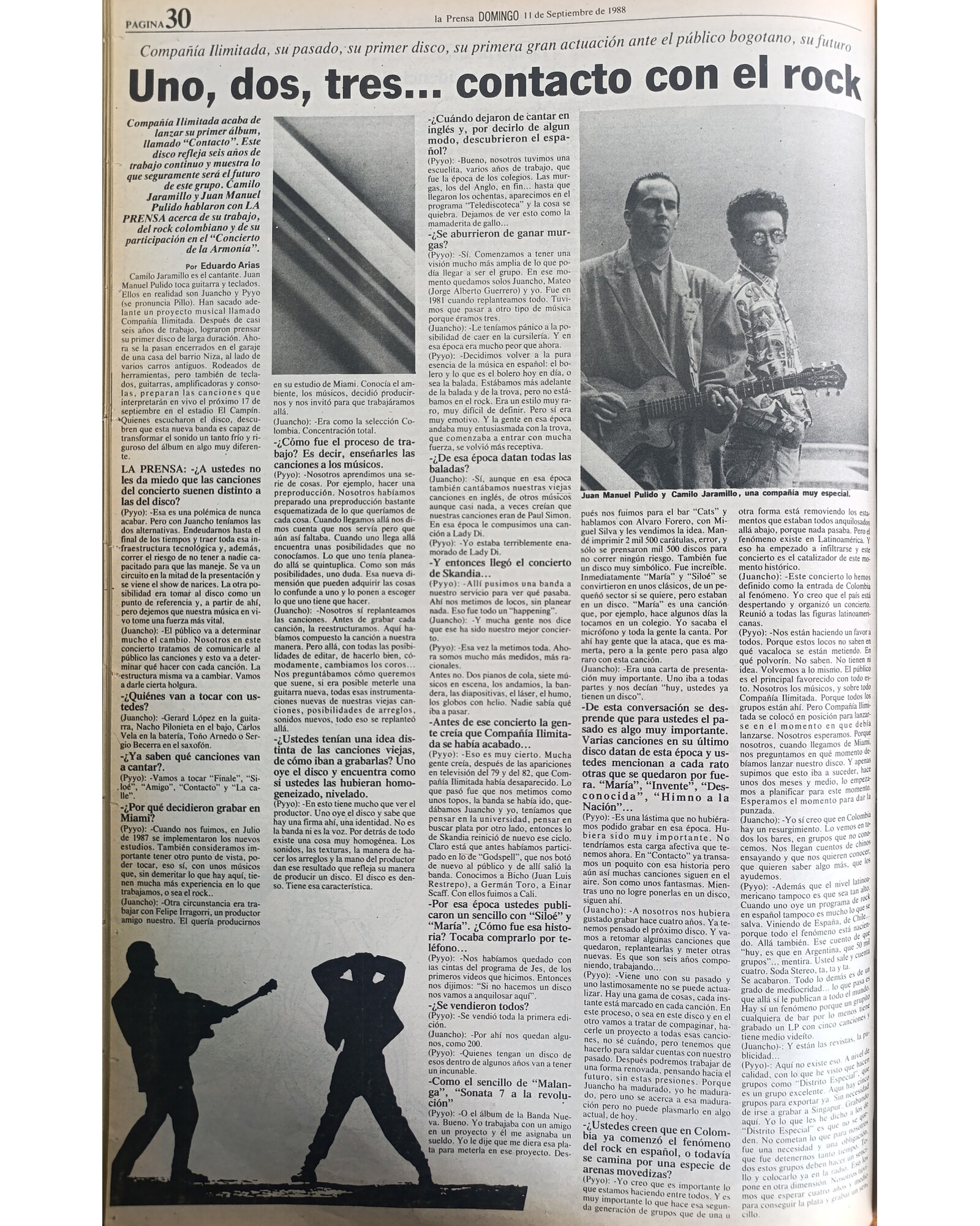 Uno, dos, tres... contacto con el rock