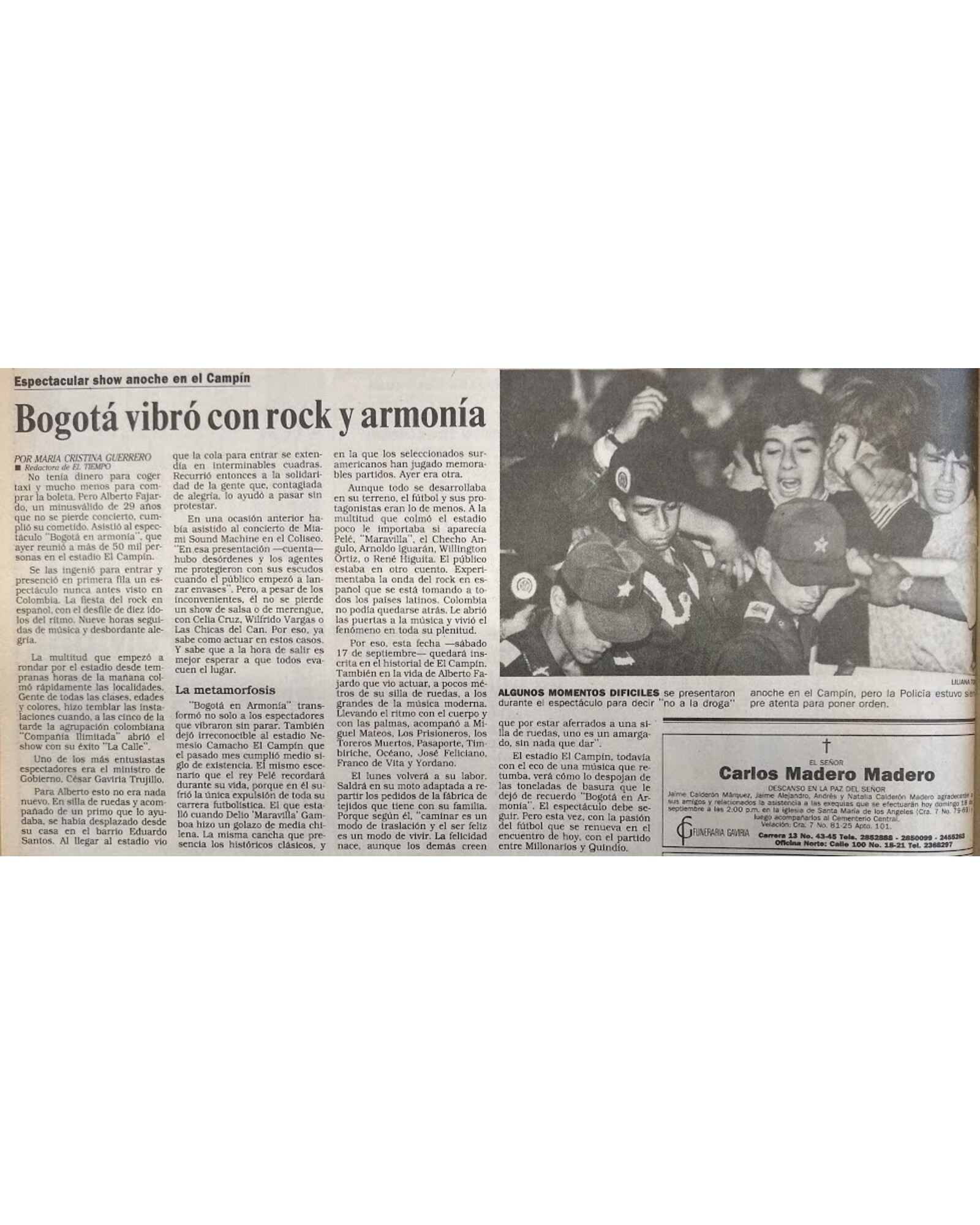 Bogotá vibró con rock y armonía