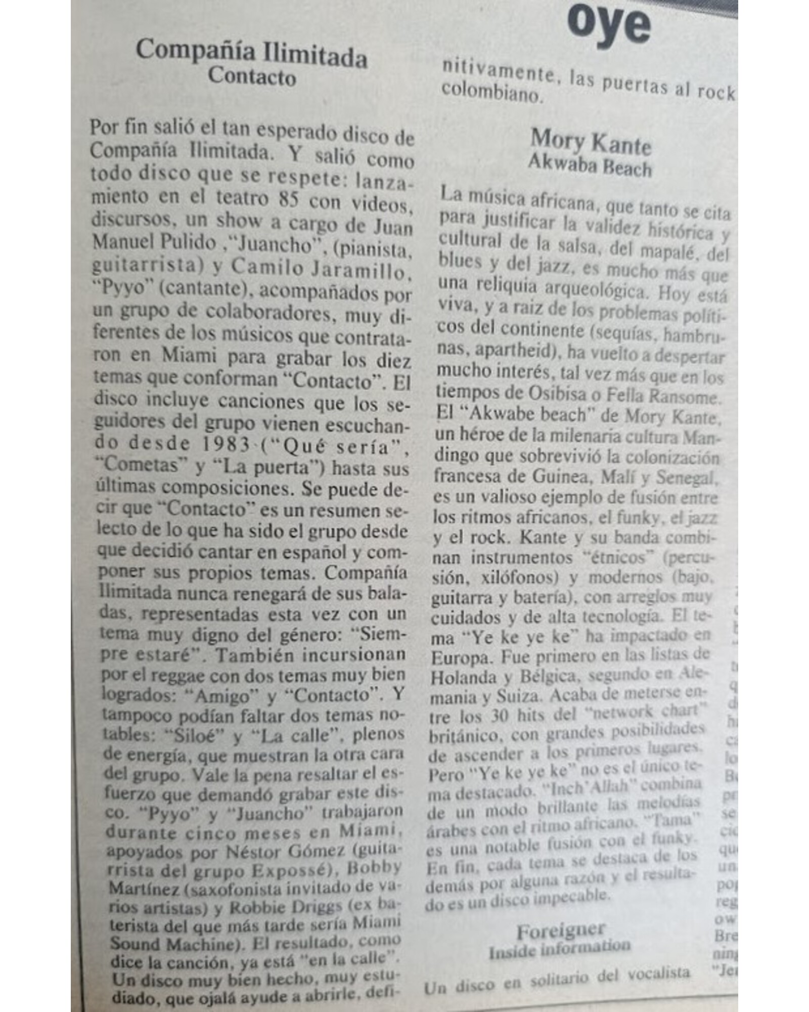 Compañía Ilimitada: Contacto