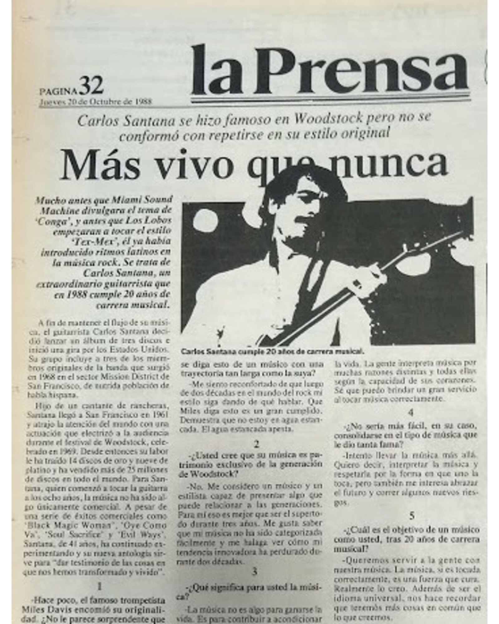 Carlos Santana. Más vivo que nunca