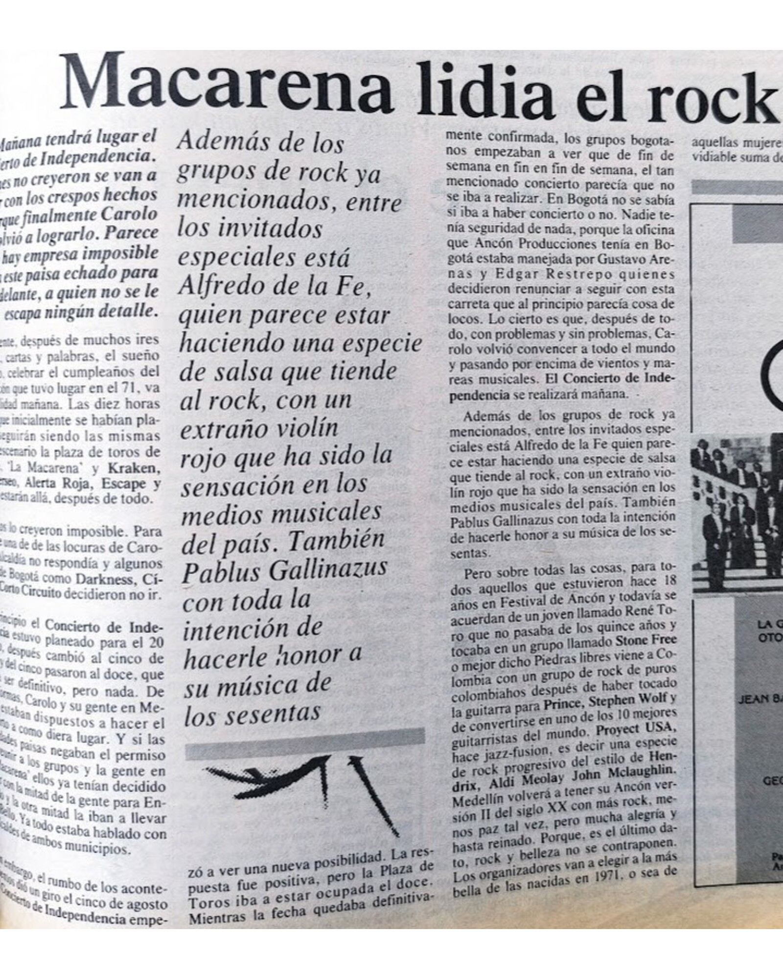 Macarena lidia el rock