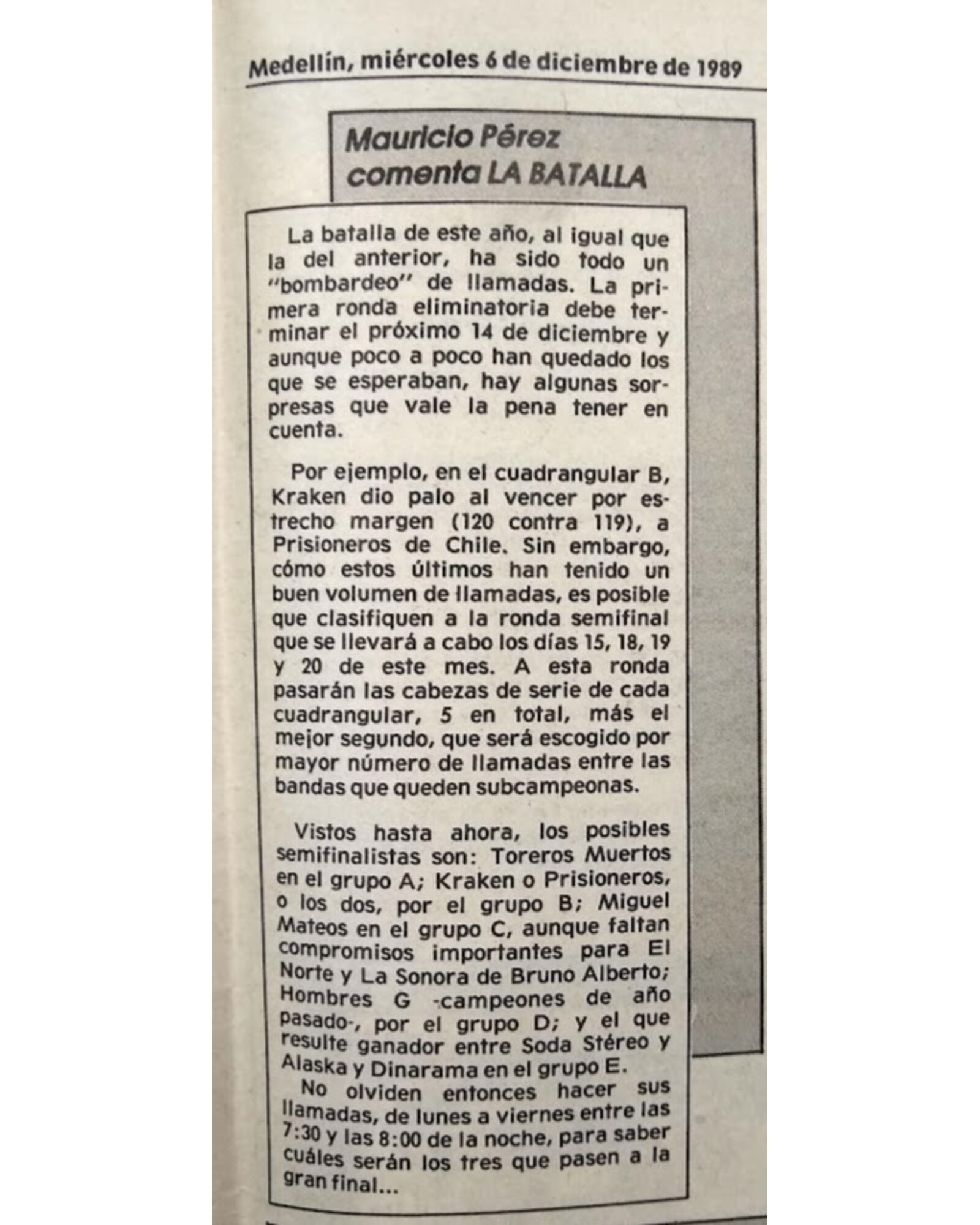 Mauricio Pérez comenta LA BATALLA