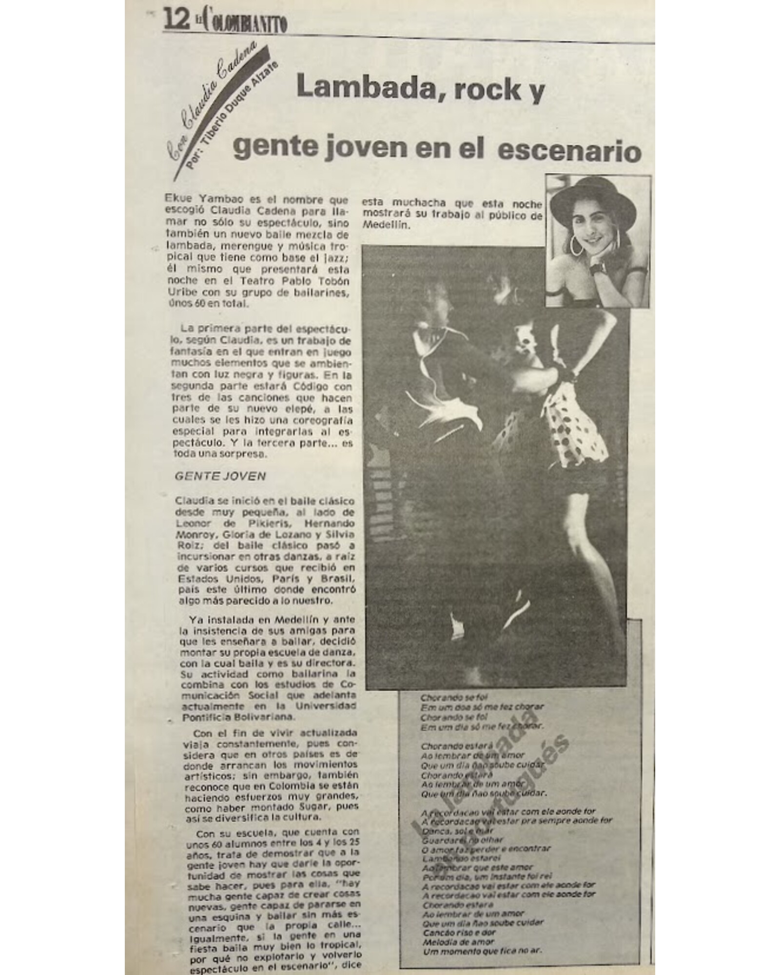 Lambada, rock y gente joven en el escenario