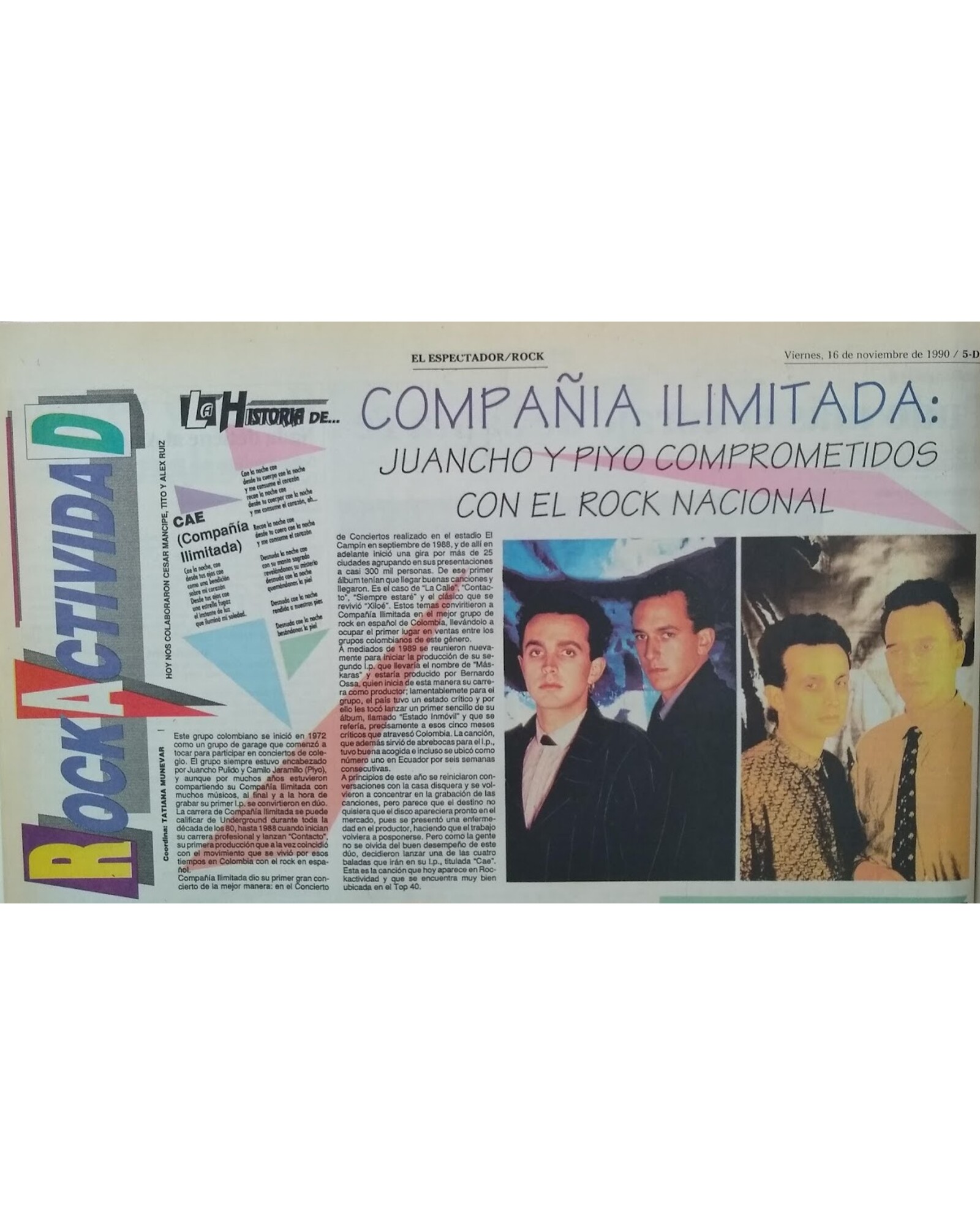 La historia de Comapañia Ilimitada, Juancho y Piyo comprometidos con el Rock Nacional