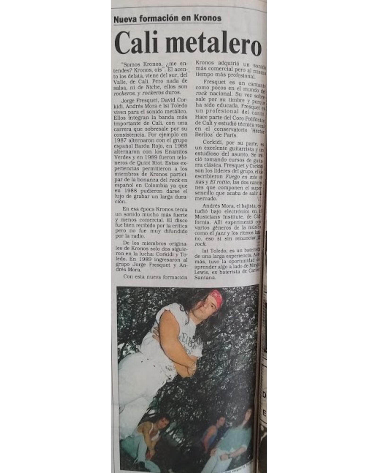 Nueva formación en kronos Cali metalero