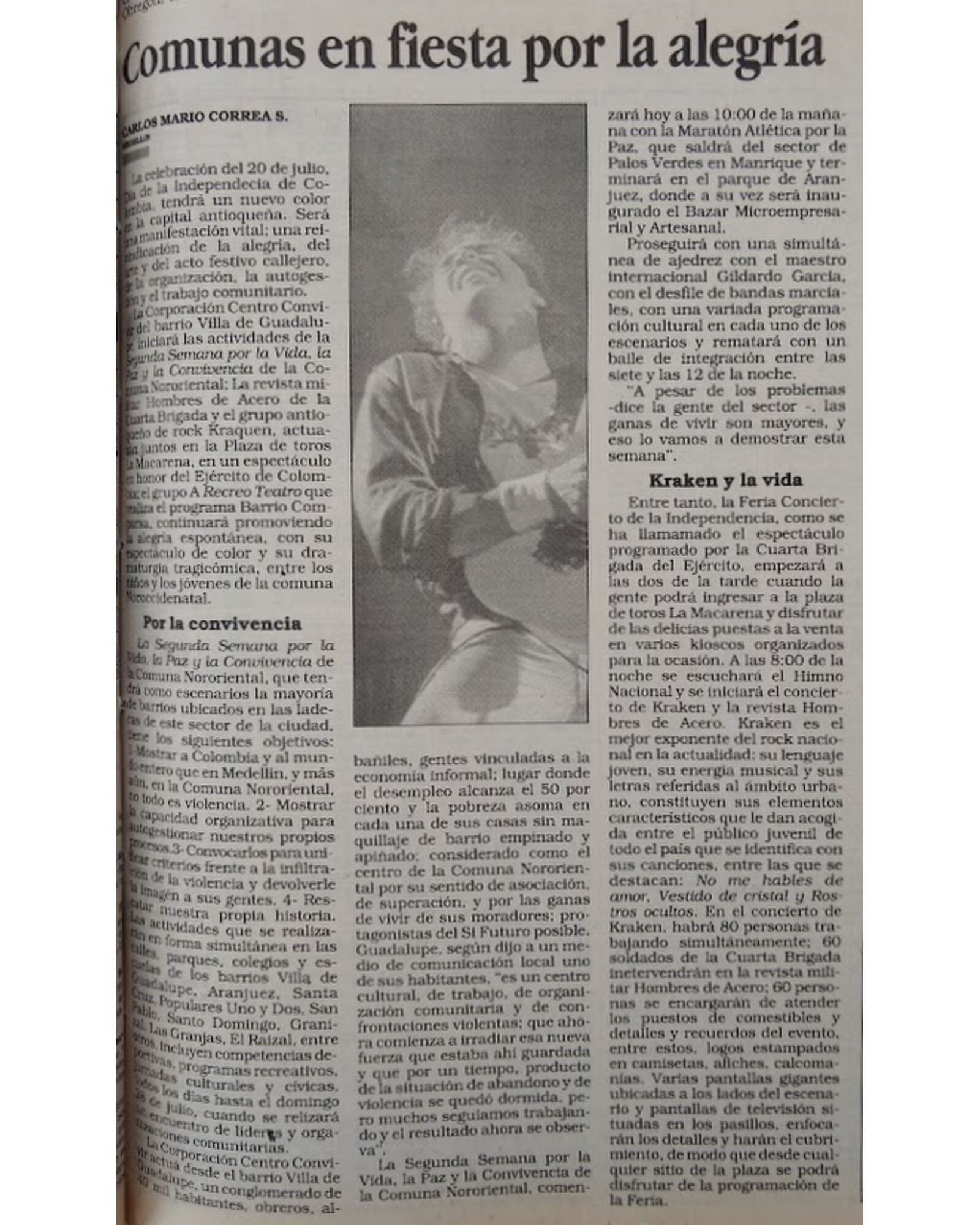 Comunas en fiesta por la alegría