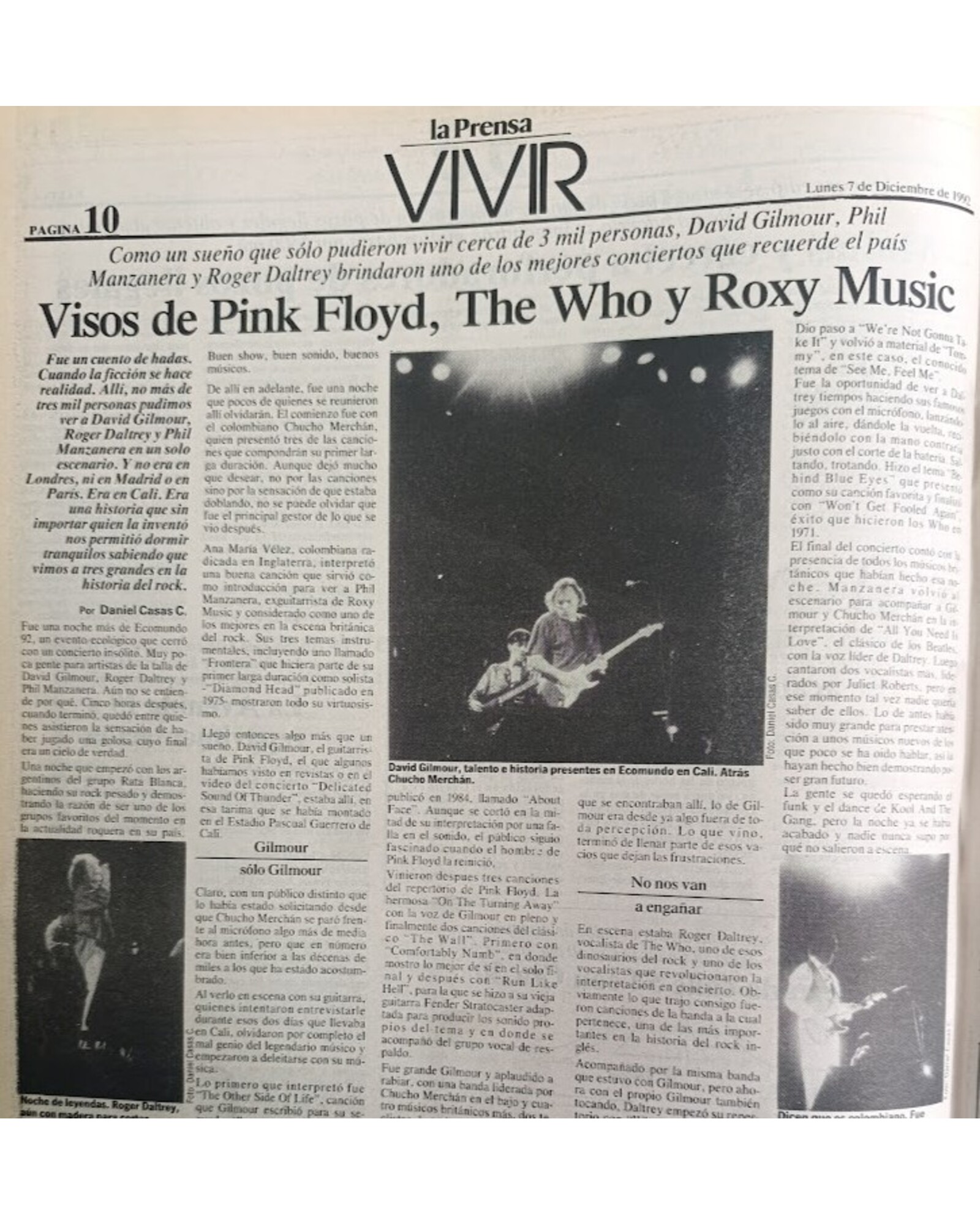 Visos de Pink Floyd, The Who y Roxy Music Si
