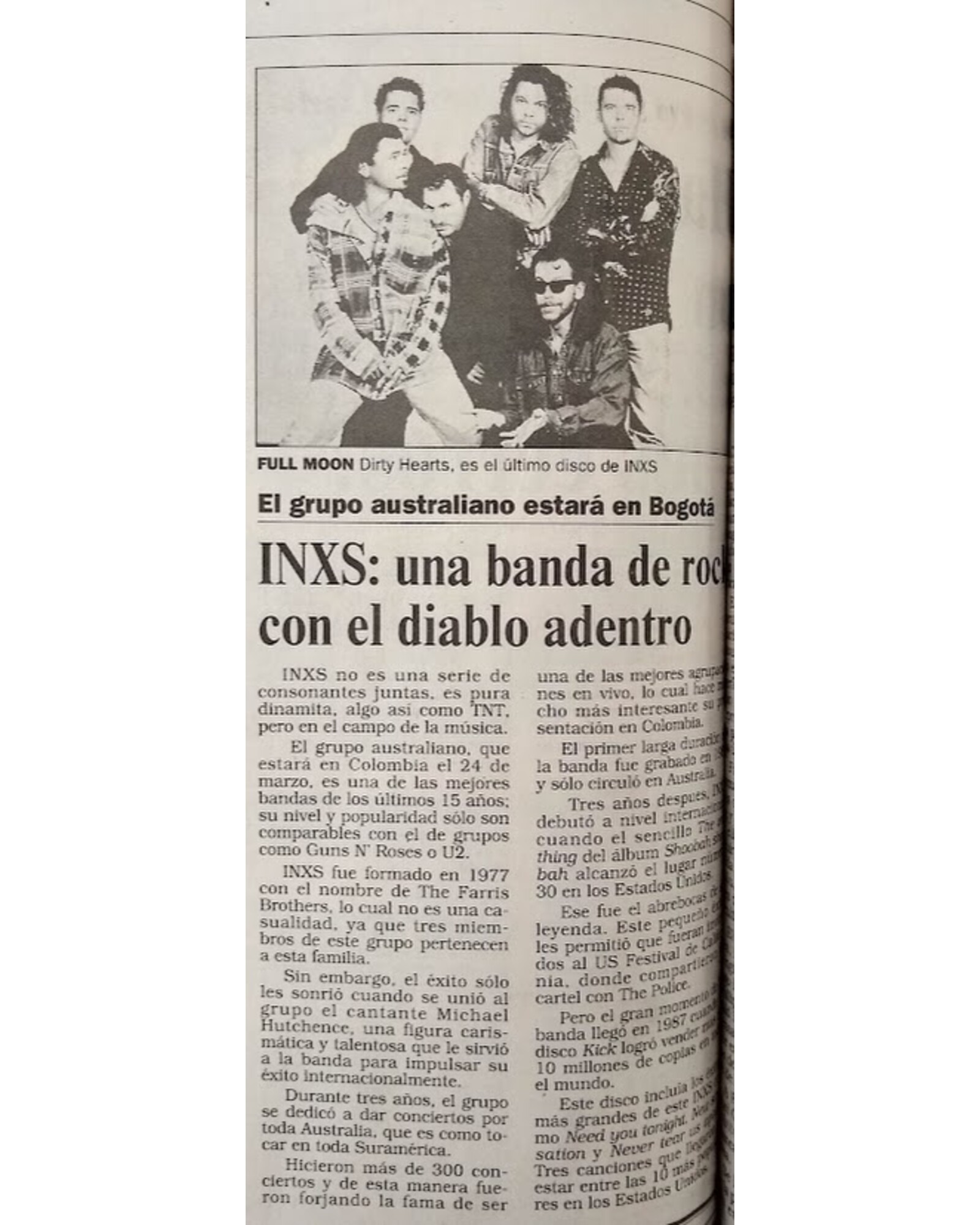 INXS: una banda de rock con el diablo adentro