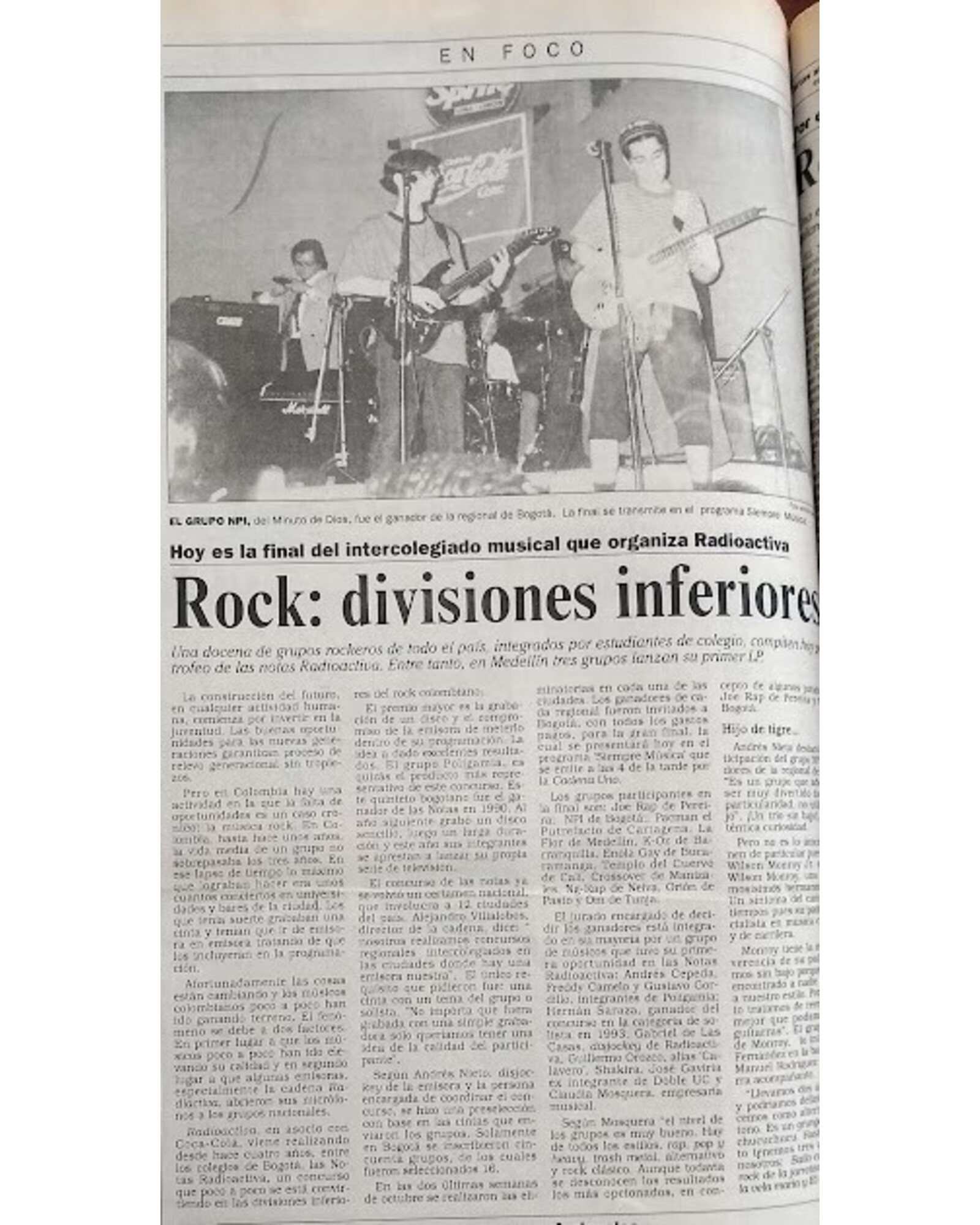 Rock: divisiones inferiores