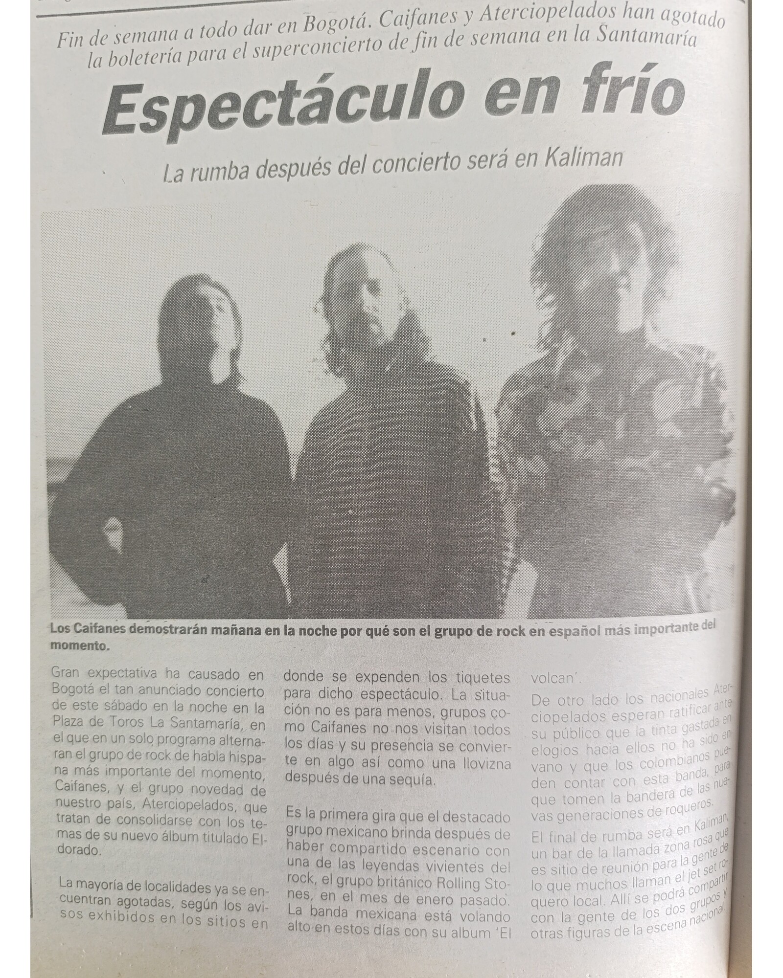 Espectáculo en frío