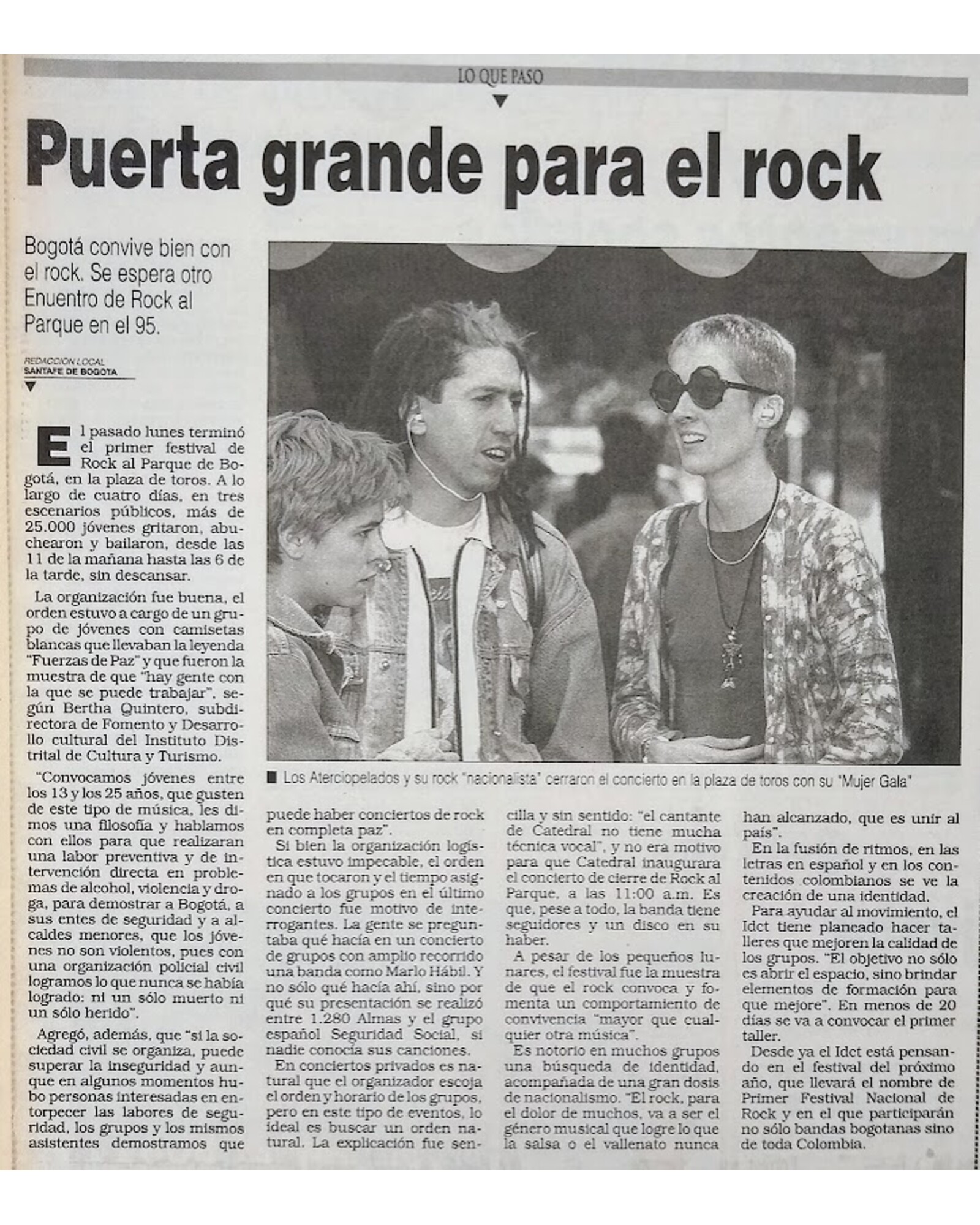 Puerta grande para el rock
