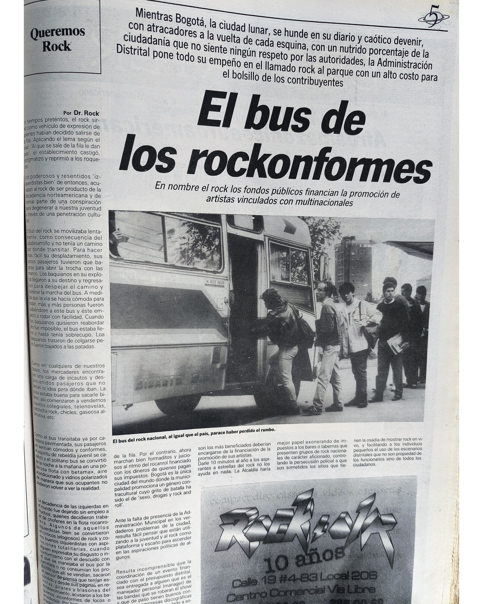 El bus de los rockonformes